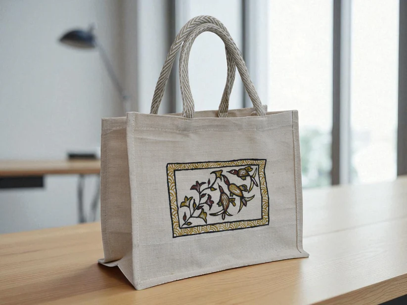 Jute Bag with Sohrai Painting